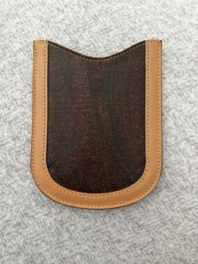 Etro Brown Leather Phone Sleeve with Tan Trim